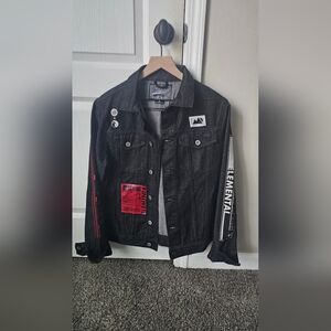 Brooklyn Cloth Graphic Black Jacket with Red Accents